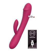 Erofoni LS-18020 Usb Şarjlı 21 Cm Çift Motorlu Teknolojik 10 Hız Titreşimli Uyarıcılı Süper Rabbit Tavşan Vibratör 