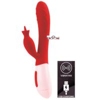 Erofoni LS-18030 Usb Şarjlı 20 CM Çift Motorlu Teknolojik 12 Hız Titreşimli Mor Rabbit Realistik Tavşan Vibratör