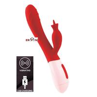 Erofoni LS-18030 Usb Şarjlı 20 CM Çift Motorlu Teknolojik 12 Hız Titreşimli Mor Rabbit Realistik Tavşan Vibratör