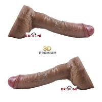 Erofoni LS-2 Özel Seri 3D Premium 21.5 Cm Çift Katmanlı Ultra Hissiyat Realistik Damarlı Dildo Penis