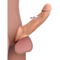 Erofoni LS-214 Ucu 6 Cm Dolgulu 20 CM Ultra Süper Realistik Uzatmalı Penis Kılıfı
