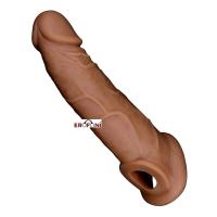 Erofoni LS-217 Ucu 3 Cm Dolgulu 21 CM Süper Realistik Uzatmalı Penis Kılıfı