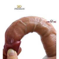 Erofoni LS-3 Özel Seri 3D Premium 17 Cm Çift Katmanlı Ultra Hissiyat İnce Realistik Damarlı Vantuzlu Dildo Penis