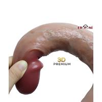 Erofoni LS-4 Özel Seri 3D Premium Çift Katmanlı 21 Cm Ultra Hissiyat Realistik Damarlı Geniş Vantuzlu Dildo Penis