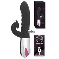 Erofoni LS-58001 Usb Şarjlı 23 CM İleri Geri Darbe Hareketli 12 Hız Titreşimli Su Geçirmez Siyah Uyarıcılı Vibratör