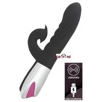 Erofoni LS-58001 Usb Şarjlı 23 CM İleri Geri Darbe Hareketli 12 Hız Titreşimli Su Geçirmez Siyah Uyarıcılı Vibratör