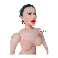 Erofoni LS-8130-G Beyaz Saçlı 3D Yüz Büyük Boy Sesli Titreşimli Süper Realistik 3 İşlevli Şişme Bebek Kadın Manken