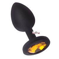 Erofoni LS-GJ-03-3 Medikal Silikon 9 Cm Taşlı Anal Tıkaç Gevşetici Alıştırıcı Siyah Black Large Plug