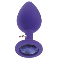 Erofoni LS-GJ-04-3 Medikal Silikon 9 Cm Taşlı Anal Tıkaç Gevşetici Alıştırıcı Mor Purple Large Plug