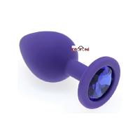 Erofoni LS-GJ-04-3 Medikal Silikon 9 Cm Taşlı Anal Tıkaç Gevşetici Alıştırıcı Mor Purple Large Plug