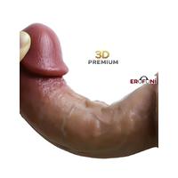 Erofoni LS-H1 Özel Seri 3D Premium 20 Cm Çift Katmanlı Ultra Hissiyat Realistik Damarlı Vantuzlu Dildo Penis
