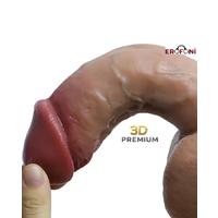 Erofoni LS-H1 Özel Seri 3D Premium 20 Cm Çift Katmanlı Ultra Hissiyat Realistik Damarlı Vantuzlu Dildo Penis