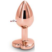 Erofoni LS-JS-53-3 Paslanmaz Alüminyum Alaşımlı 9 Cm Çelik Metal Taşlı Gold Anal Gevşetici Alıştırıcı Large Plug