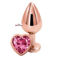 Erofoni LS-JS-53-3 Paslanmaz Alüminyum Alaşımlı 9 Cm Çelik Metal Taşlı Gold Anal Gevşetici Alıştırıcı Large Plug