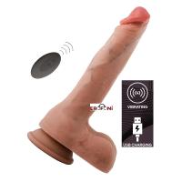 Erofoni LS-KO-D02 Usb Şarjlı 27 CM Uzaktan Kumandalı Titreşimli Çift Katmanlı Dildo Premium Vantuzlu Vibratör Penis