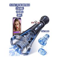 Erofoni LS-KO202-B Telefon Kontrollü Usb Şarjlı 22 Cm Emişli Titreşimli Otomatik Vakumlu 3 in 1 Mastürbatörlü Akıllı Penis Pompası