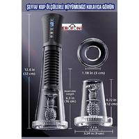Erofoni LS-KO202-B Telefon Kontrollü Usb Şarjlı 22 Cm Emişli Titreşimli Otomatik Vakumlu 3 in 1 Mastürbatörlü Akıllı Penis Pompası