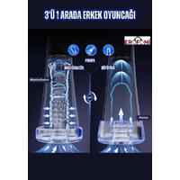 Erofoni LS-KO202-B Telefon Kontrollü Usb Şarjlı 22 Cm Emişli Titreşimli Otomatik Vakumlu 3 in 1 Mastürbatörlü Akıllı Penis Pompası