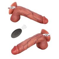 Erofoni LS-M104PD Uzaktan Kumandalı 23 CM Çift Katmanlı Titreşimli Usb Şarjlı Premium Dildo Realistik Vibratör Penis