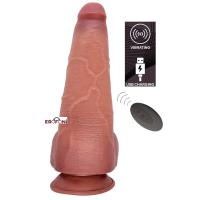 Erofoni LS-M172PD Uzaktan Kumandalı Çift Katmanlı Titreşimli 25 CM Usb Şarjlı Premium Dildo Realistik Vibratör Penis