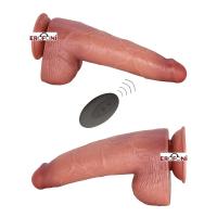 Erofoni LS-M172PD Uzaktan Kumandalı Çift Katmanlı Titreşimli 25 CM Usb Şarjlı Premium Dildo Realistik Vibratör Penis