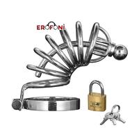 Erofoni LS-S19 Profesyonel Tasarım Paslanmaz Alüminyum Çelik Penis Kafesi ve Penis Kilidi Cage