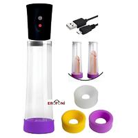 Erofoni LS063B Yeni Nesil Usb Şarjlı 20 CM Otomatik Vakumlu Penis Pompası + 3 Giriş Başlığı