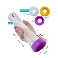 Erofoni LS063B Yeni Nesil Usb Şarjlı 20 CM Otomatik Vakumlu Penis Pompası + 3 Giriş Başlığı