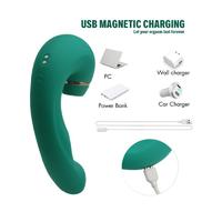 Erofoni LS0719-YEŞİL Usb Şarjlı 3 Motorlu Klitoris Emici 30 Hız Teknolojik Titreşimli Su Geçirmez Vibratör
