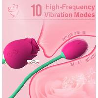 Erofoni LS21-0421-01 Usb Şarjlı Klitoris Emici ve Teknolojik 10 Hız Titreşimli Çift Motorlu Realistik Rose Gül Vibratör