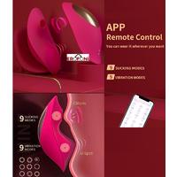 Erofoni LS21-0421-02 Telefon Uyumlu Usb Şarjlı 9 Hız Klitoris Emici App Uygulamalı Titreşimli Su Geçirmez Vibratör