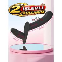 Erofoni N-103030 Çift Taraflı Uzaktan Kumandalı Usb Şarjlı Titreşimli Belden Bağlamalı Siyah Zenci Takma Dildo Vibratör Penis