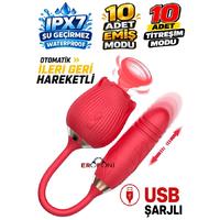 Erofoni N-202103 Otomatik İleri Geri Hareketli Emiş Modlu Titreşimli Usb Şarjlı Süper Teknolojik Rose Gül Vibratör