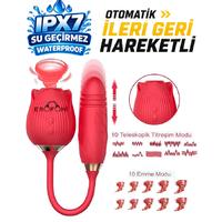 Erofoni N-202103 Otomatik İleri Geri Hareketli Emiş Modlu Titreşimli Usb Şarjlı Süper Teknolojik Rose Gül Vibratör