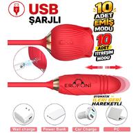 Erofoni N-202103 Otomatik İleri Geri Hareketli Emiş Modlu Titreşimli Usb Şarjlı Süper Teknolojik Rose Gül Vibratör