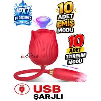 Erofoni N-202103 Otomatik İleri Geri Hareketli Emiş Modlu Titreşimli Usb Şarjlı Süper Teknolojik Rose Gül Vibratör
