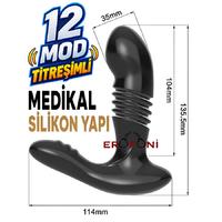 Erofoni N-802162 Otomatik 3 Mod İleri Geri Hareketli 14 CM Uzaktan Kumandalı 12 Mod Titreşimli Usb Şarjlı Anal Teknolojik Vibratör