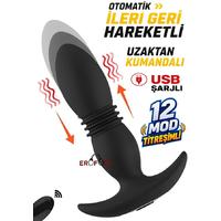 Erofoni N-802163 Otomatik 3 Mod İleri Geri Hareketli 15 CM Uzaktan Kumandalı 10 Mod Titreşimli Usb Şarjlı Teknolojik Anal Vibratör