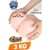 Erofoni N-LJ3063 Ultra Süper Realistik 3 KG Vajinal Anal 2 İşlevli 24 CM Kadın Kalça Yapay Suni Vajina Anüs Mastürbatör