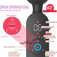 Erofoni N-LLB2105 Sıcaklık Ayarlı Isıtmalı 12 Mod Titreşimli 6 Hız Ayarlı 21 CM Usb Şarjlı Dijital Erotik Masaj Vibratörü