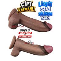 Erofoni N-LV411062 Platinium Seri Çift Katmanlı 28 CM Premium Model 7.4 CM Kalınlık Ultra Süper Realistik Dildo Penis