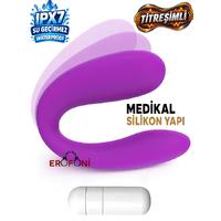 Erofoni N-S058 Çiftlere Özel 6.8 CM Medikal Silikon Titreşimli Giyilebilir Su Geçirmez Teknolojik Vibratör