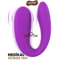 Erofoni N-S058 Çiftlere Özel 6.8 CM Medikal Silikon Titreşimli Giyilebilir Su Geçirmez Teknolojik Vibratör