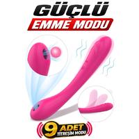 Erofoni N-S247 Usb Şarjlı Otomatik Klitoral Emiş ve 9 Mod Titreşimli BÜkülebilir 21 CM Su Geçirmez Teknolojik Vibratör
