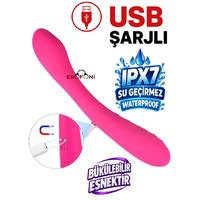 Erofoni N-S247 Usb Şarjlı Otomatik Klitoral Emiş ve 9 Mod Titreşimli BÜkülebilir 21 CM Su Geçirmez Teknolojik Vibratör