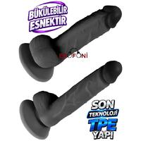 Erofoni N-VN210032 Süper TPE Realistik 18 CM Güçlü Vantuzlu Bükülebilir Esnek Siyah Kaliteli Zenci Dildo Penis