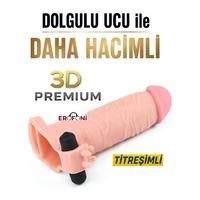 Erofoni S-0905 Ultra Süper Realistik Ucu 3 Cm Dolgulu 16 Cm Titreşimli Uzatmalı Penis Kılıfı