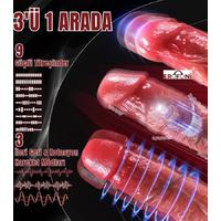 Erofoni S-185105 Özel Seri Otomatik İleri Geri Hareketli Isıtmalı 21.5 CM Uzaktan Kumandalı Titreşimli Vantuzlu Dildo Vibraör Penis