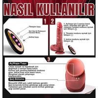 Erofoni S-185105 Özel Seri Otomatik İleri Geri Hareketli Isıtmalı 21.5 CM Uzaktan Kumandalı Titreşimli Vantuzlu Dildo Vibraör Penis