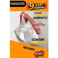 Erofoni S-185106 Isıtmalı ve Otomatik İleri Geri Hareketli 26 CM Uzaktan Kumandalı 9 Mod Titreşimli Vantuzlu Dildo Vibraör Penis